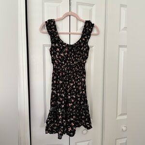 Floral Black Mini Dress